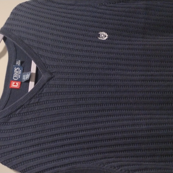 Chaps sweater vest xl navy blue 100%cotton - Picture 6 of 8